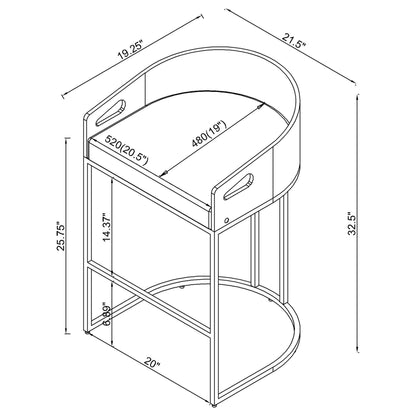 Thermosolis Clear Acrylic Counter Chair Chrome (Set of 2)