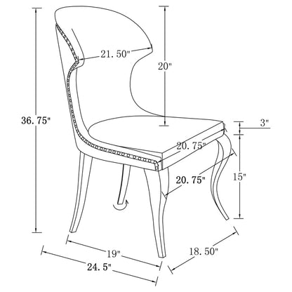 Cheyanne Upholstered Dining Side Chair Black (Set of 2)