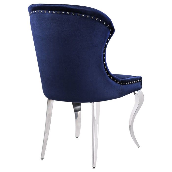 Cheyanne Upholstered Dining Side Chair Ink Blue (Set of 2)