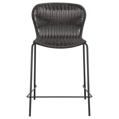 Mckinley Faux Rattan Metal Counter Chair Brown (Set of 2)