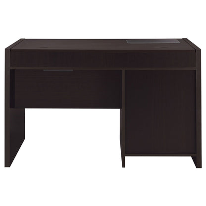 Halston 47-inch 2-drawer Office Desk with Cabinet Cappuccino