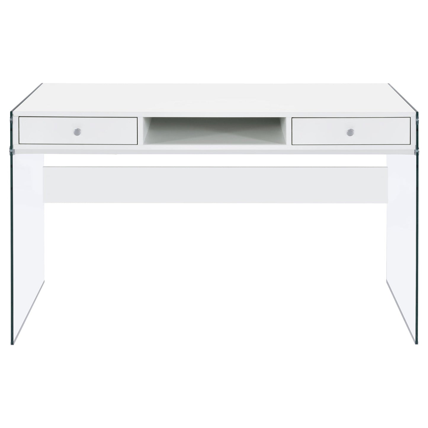 Dobrev 48-inch 2-drawer Writing Desk White High Gloss