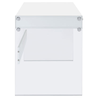 Dobrev 48-inch 2-drawer Writing Desk White High Gloss