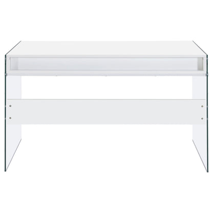 Dobrev 48-inch 2-drawer Writing Desk White High Gloss