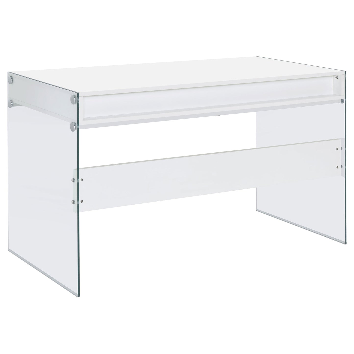 Dobrev 48-inch 2-drawer Writing Desk White High Gloss