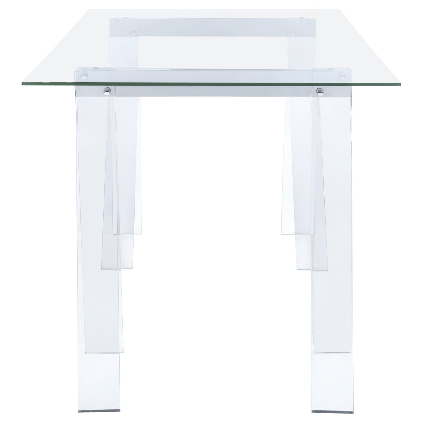 Amaturo 59-inch Glass Top Acrylic Writing Desk Clear