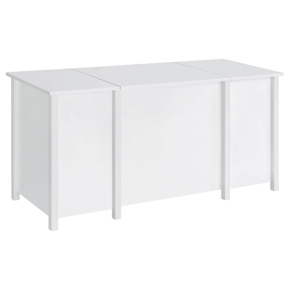 Dylan 60-inch 4-drawer Lift Top Office Desk White High Gloss