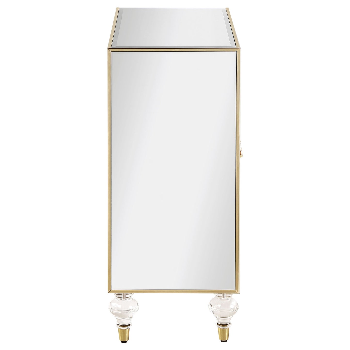 Astilbe 2-door Mirrored Accent Cabinet Silver and Champagne