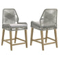 Nakia Woven Rope Counter Chair with Cushion Grey (Set of 2)