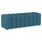 Summer Fabric Upholstered Tufted Accent Bench Peacock Blue