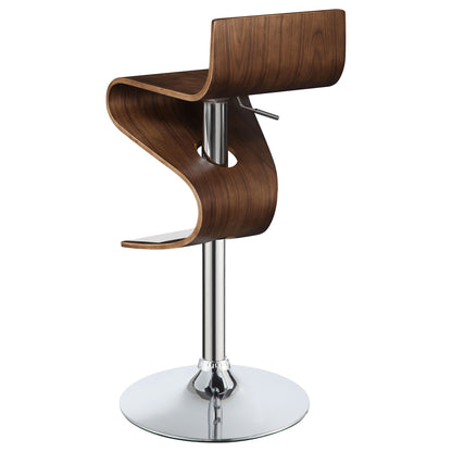 Covina Adjustable Bar Stool Walnut and Chrome