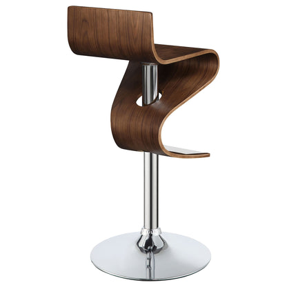 Covina Adjustable Bar Stool Walnut and Chrome